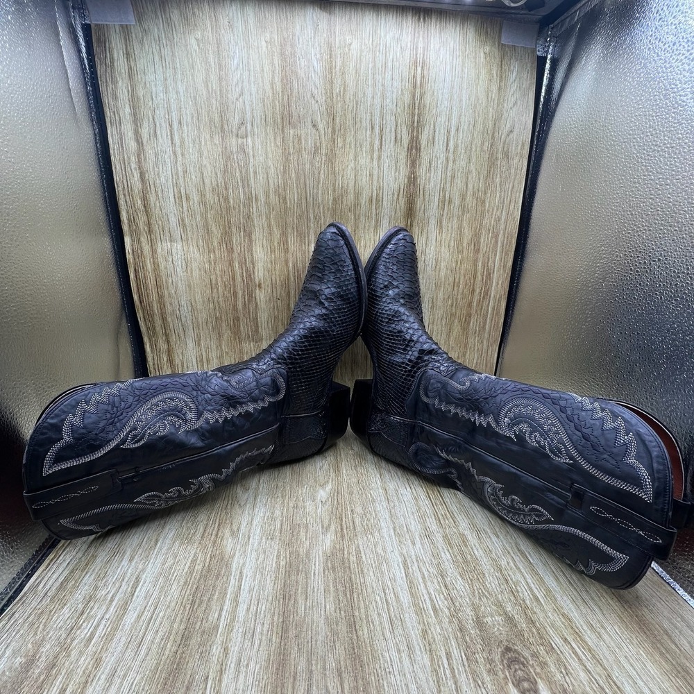 Dan Post Exotic Python Boots Men's Size 11 Ew Bla… - image 7